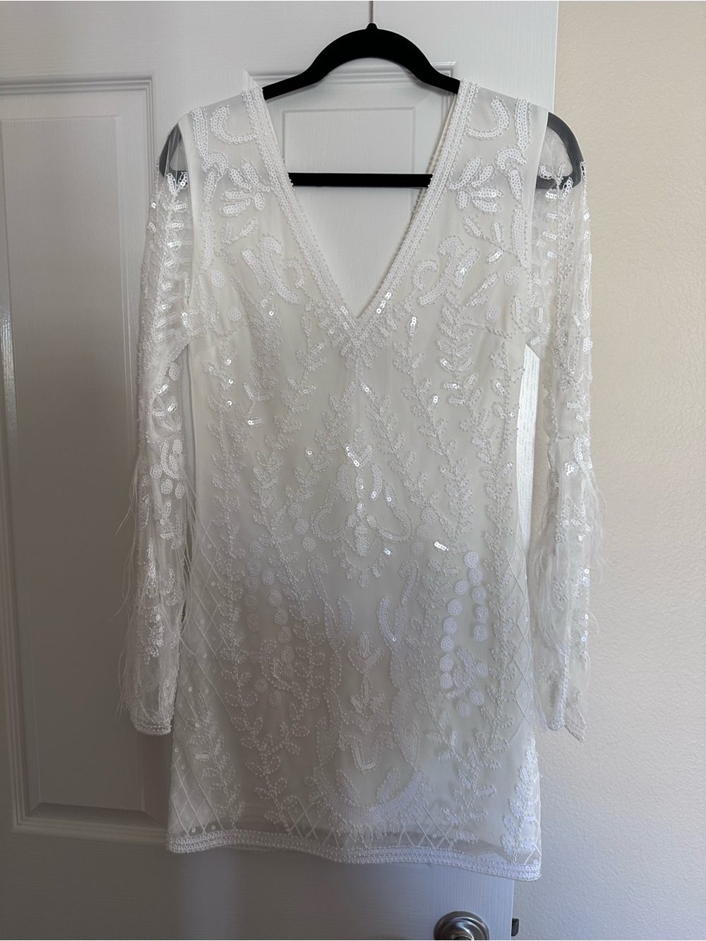 12th Tribe Larisa White Sequin Dress, Size M - Picture 7 of 7